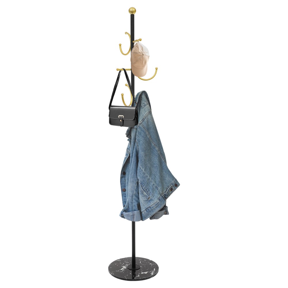 Coat Rack, Clothes Rack with Mable Base, Freestanding Coat Rack