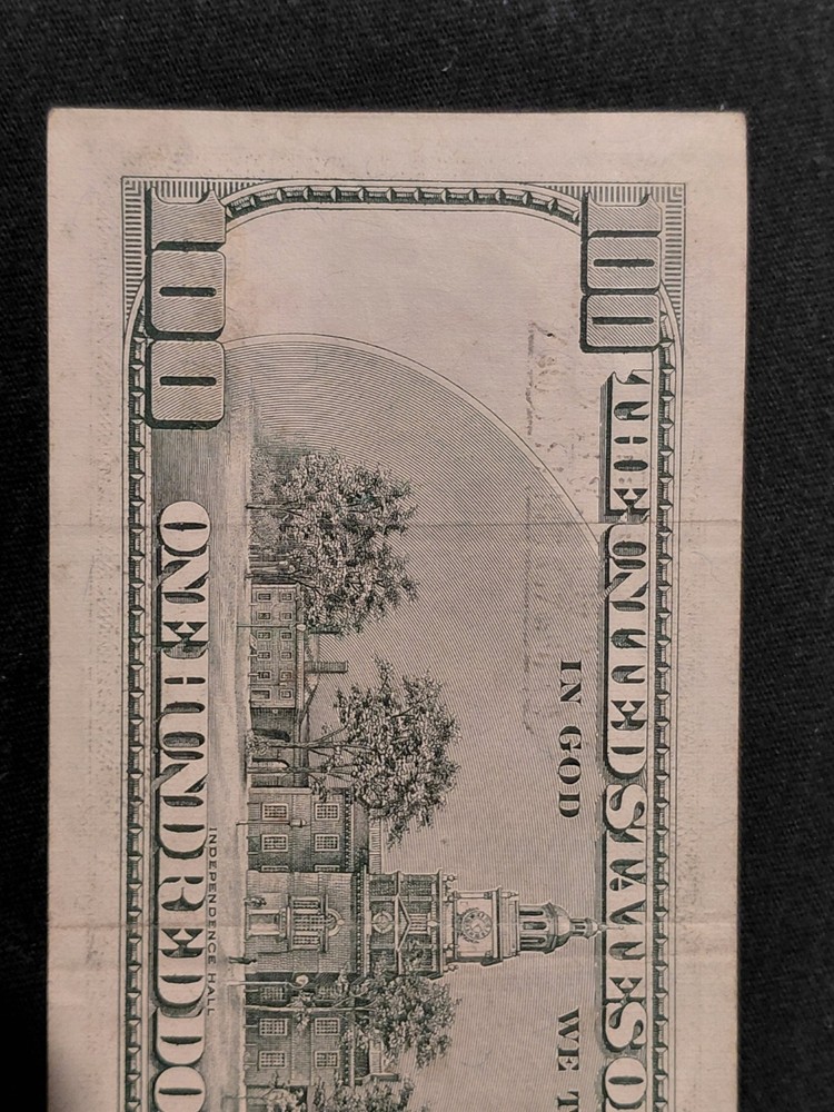 1999 $100 *Star Note* With Bleed-Through Ink Error.