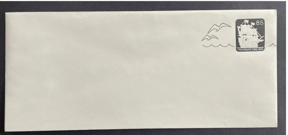 1986 Scott #U610, 8.5c Mayflower, Mint Entire on #10 Solid Envelope