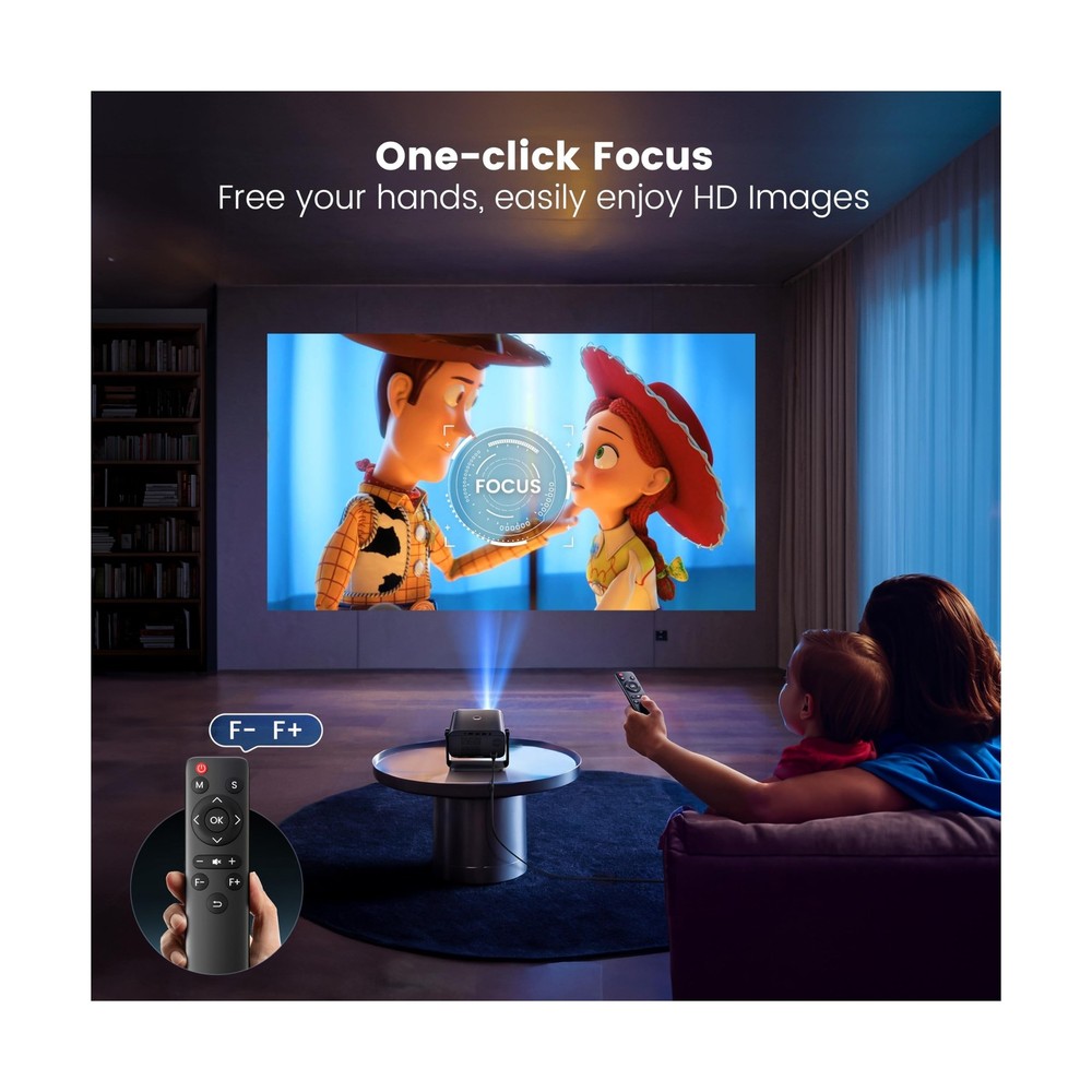 Projector with WiFi and Bluetooth - Mini Projector Short Throw[145°Adjustab