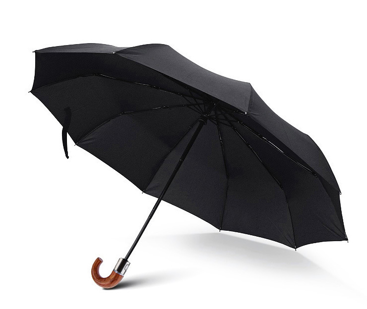 43" Mens Auto Open&Close Stromproof Compact Folding Umbrella Black