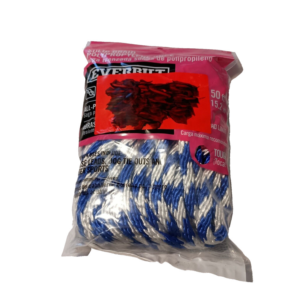 Everbilt 3/8 Inch X 50 Feet Solid Braid Polypropylene Rope