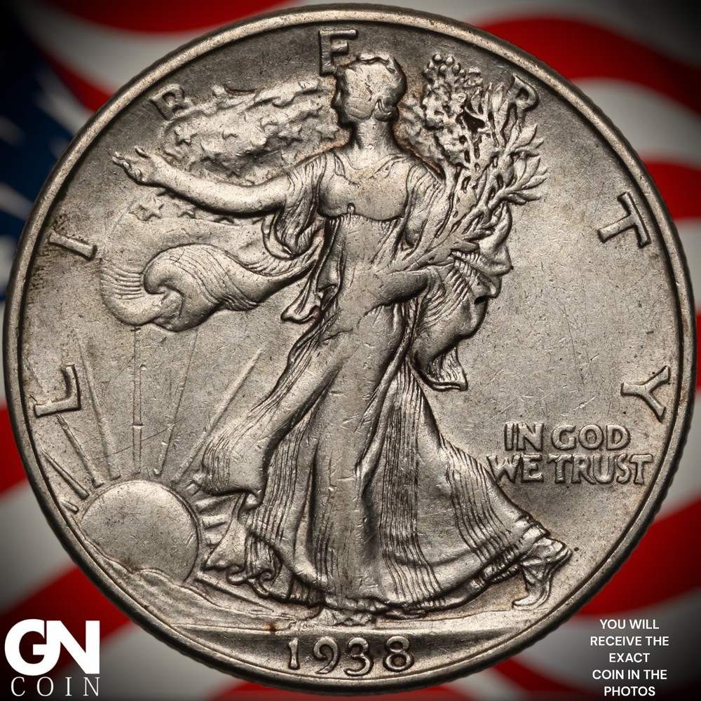 1938 D Walking Liberty Half Dollar A5449