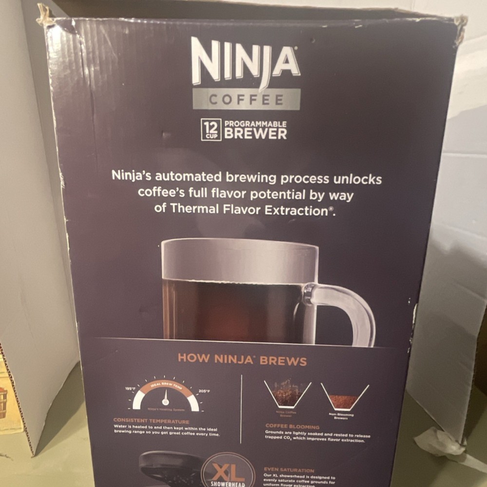 Ninja 12-Cup Programmable Filter Coffee Machine Gold-tone Filter No-drip Carafe