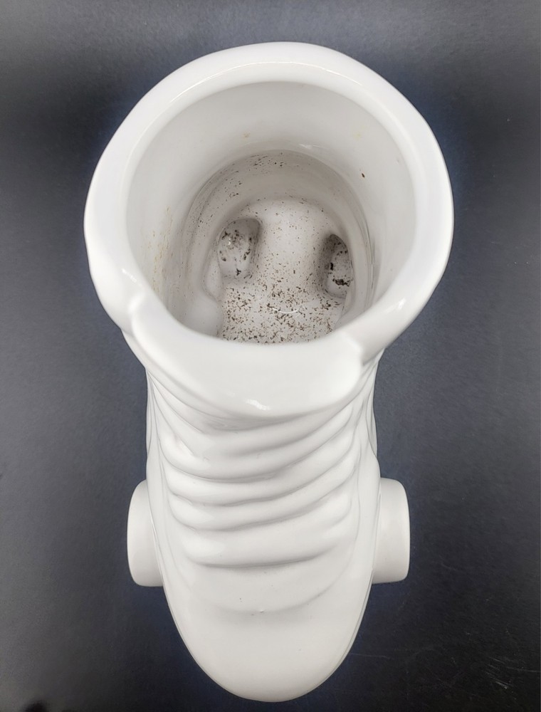 White Retro Rollerskate Planter Vase Ceramic Decor