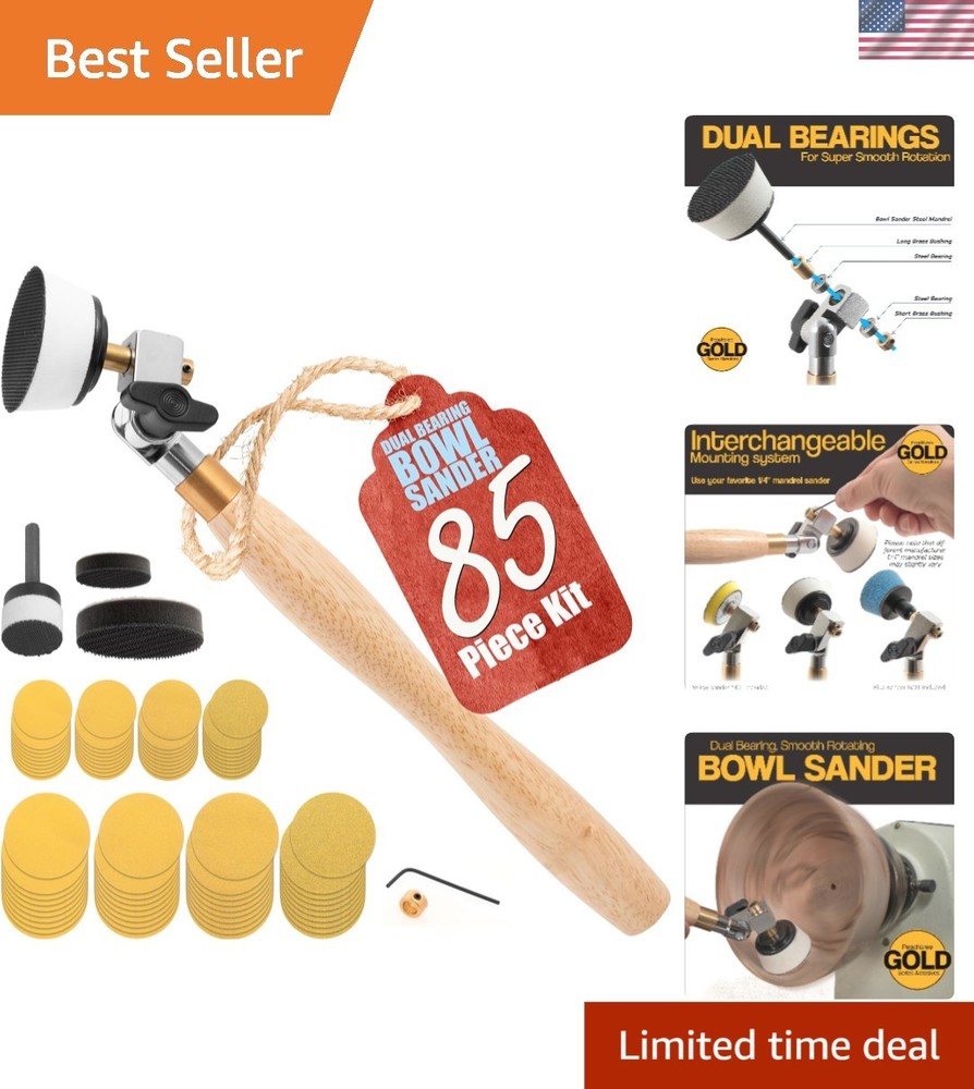 Dual Bearing Bowl Sander with Assorted Discs - Effortless Sanding Solution