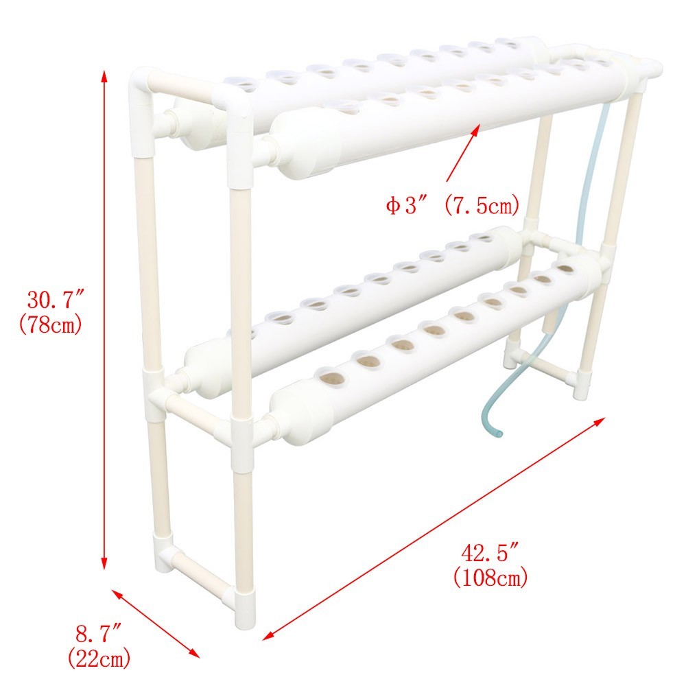 Hydroponic 36 Plant Site Grow Kit Vegetables Grow System Two Layers Two Rows