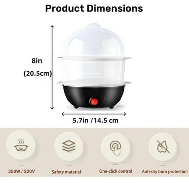 Easy Egg Cooker 14 Egg Capacity 2-Tier