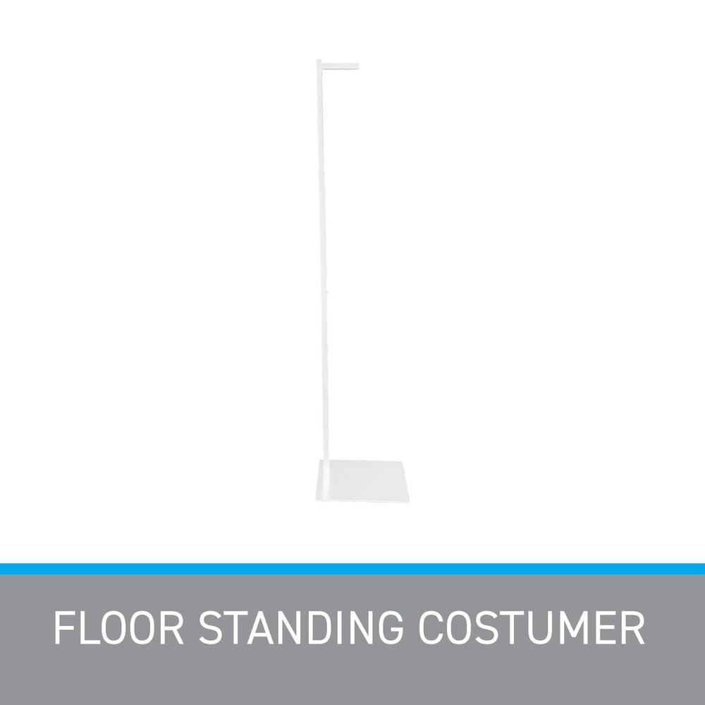 SSWBasics Adjustable White Costumer Stand – Single Arm Clothes Rack - Retail