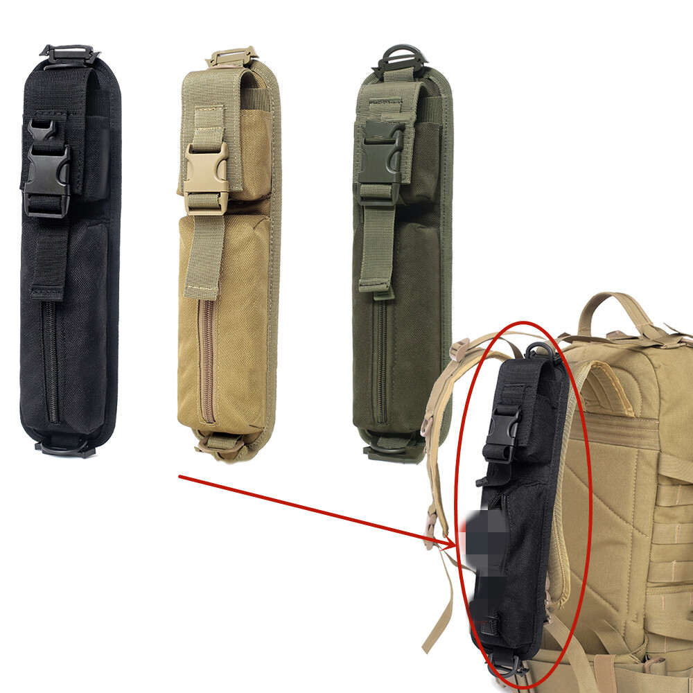 Tactical Molle Pouch Backpack Shoulder Strap Bag EDC Tool Pack Flashlight Pouch