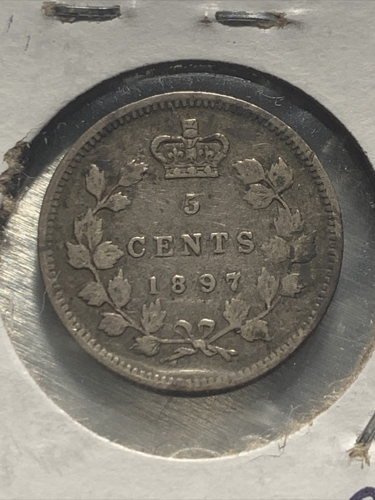1897 Canada 5 Cents Silver Coin