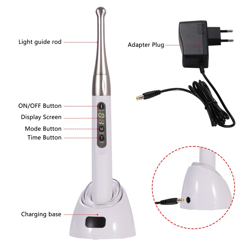 LED Dental Wireless Curing Light 1 Second Cure Lamp 2500mw/cm2