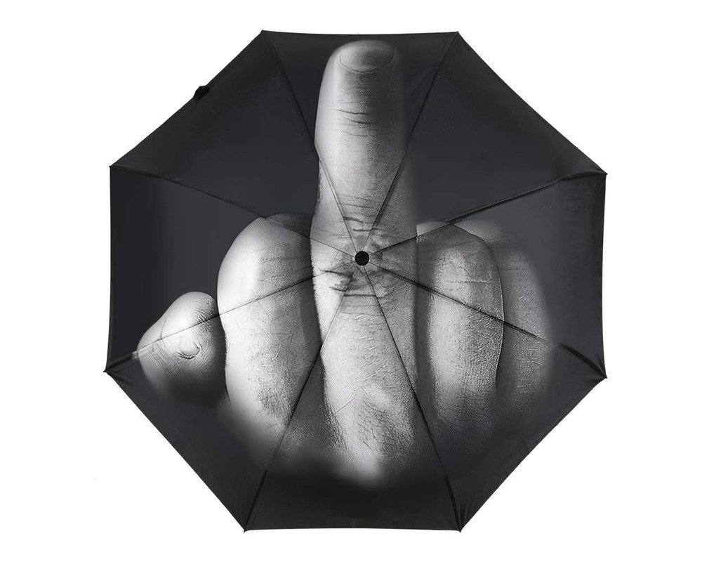 DS. DISTINCTIVE STYLE Middle Finger Umbrella Funny Folding Creative