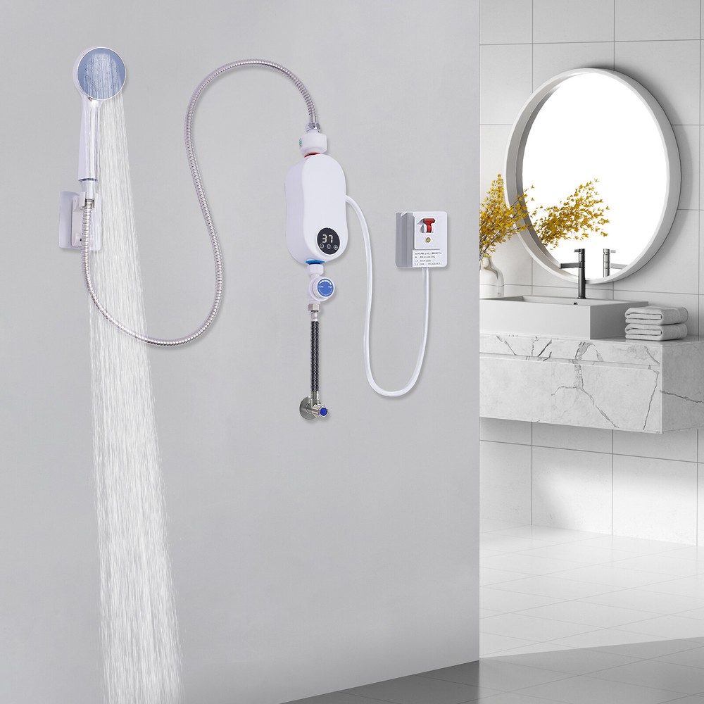 Instant Electric Bathroom Hot Water Heater White 110V 3500W
