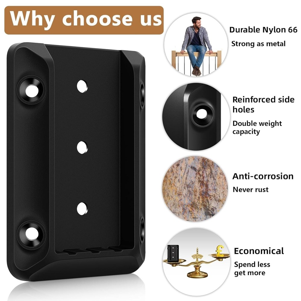 6 Durable Deck Railing Bracket Connectors with Screws & Drill Bit for 2x4 Posts