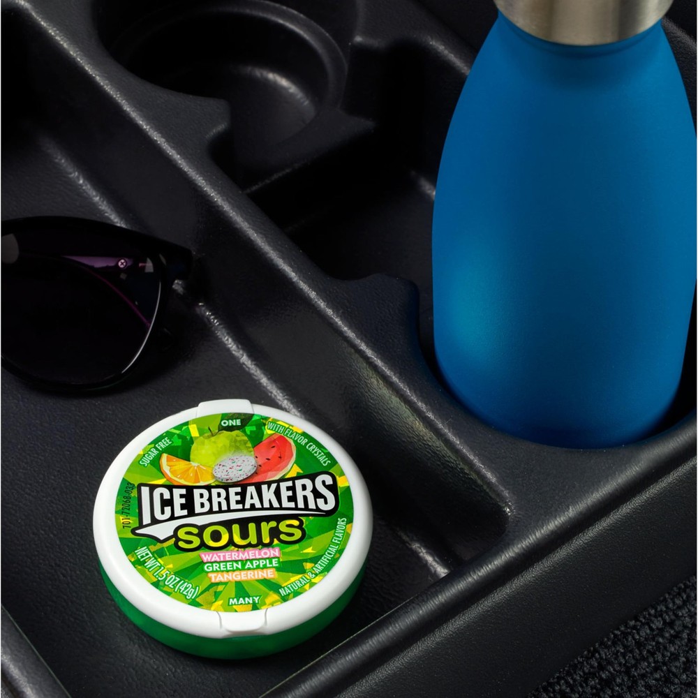 ICE BREAKERS Sours Assorted Fruit Flavored Sugar Free Mints Tins, 1.5 oz
