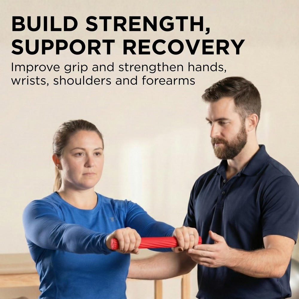 THERABAND FlexBar Resistance Bar, Light, Red Flex Therapy light, - Light