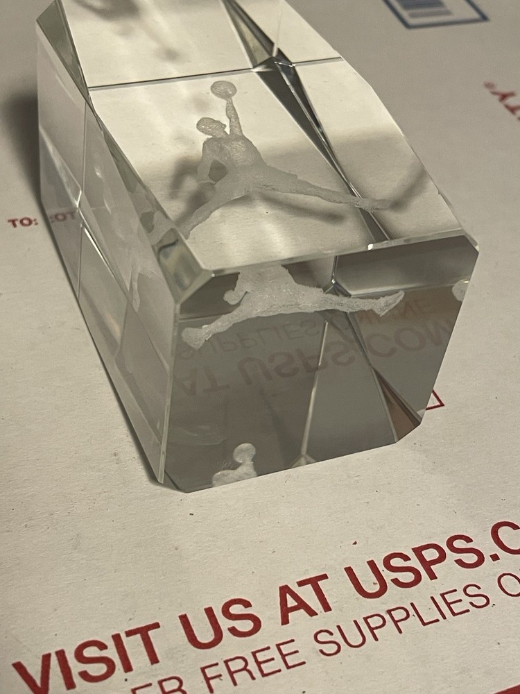 Laser Etched Crystal - Michael Jordan Crystal Cube