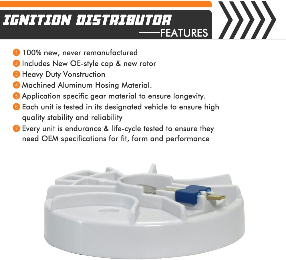 Ignition Distributor Set Brass Terminals 5.0L 5.7L Cap, Black
