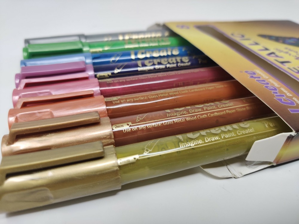 I CREATE Acrylic Pens | Metallic Colours - 8 Pack