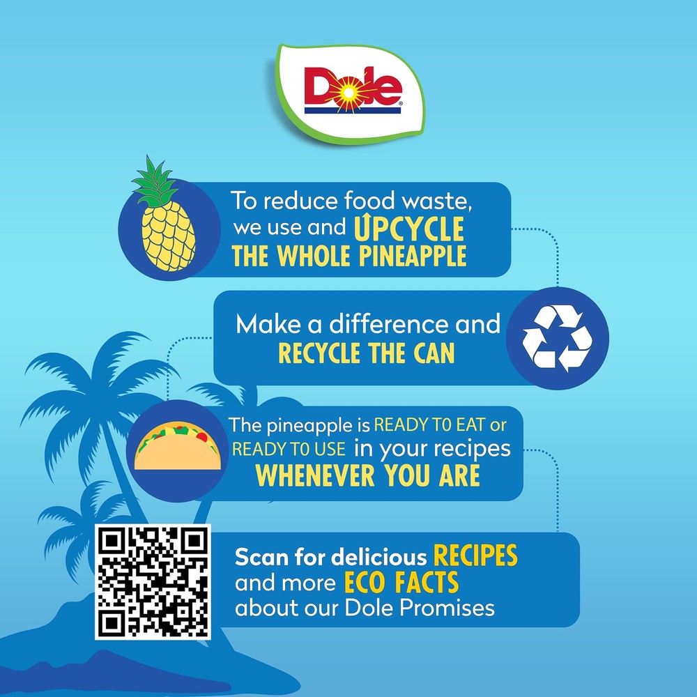 Dole Pineapple Chunks in 100% Pineapple Juice with No Sugar Added 12 Pack