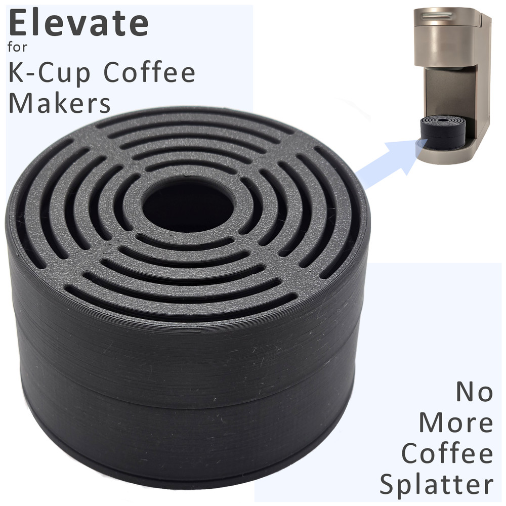 Anti-Splash Adjustable Coffee Cup Stand Accessory for Keurig Coffee Makers Black