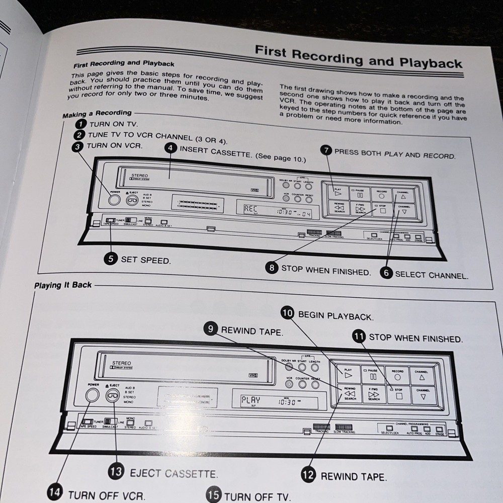 RCA VideoCassette Recorder Owner’s Manual Only