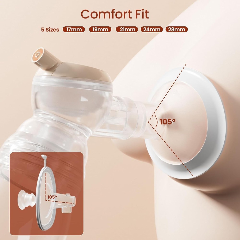 Portable Breastfeeding Pump with Adjustable Suction and Rechargeable Battery