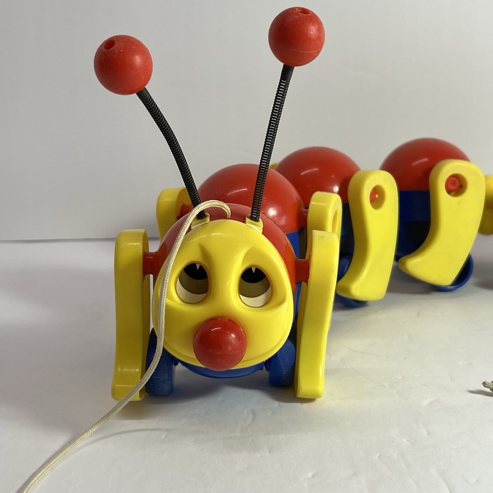 Vintage Kiddicraft Caterpillar Pull Toy Clatterpillar Pull Along Rare HTF