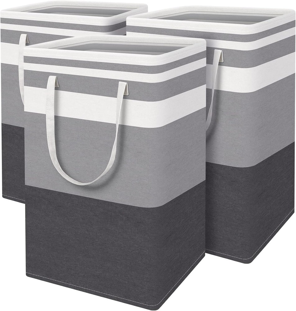3-Pack Laundry Basket Freestanding Waterproof Laundry Hamper Collapsible Tall