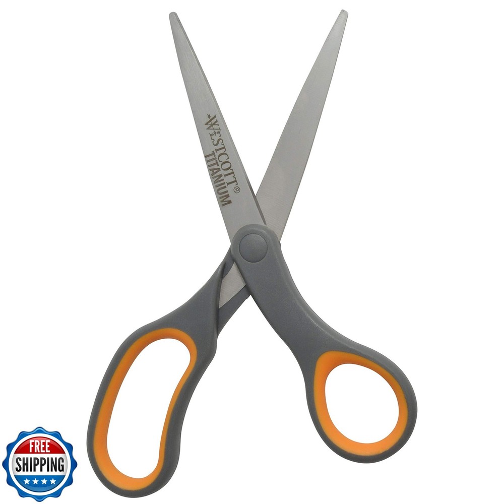 Westcott 8-Inch Titanium Bonded Straight Scissors, Soft Handle, G