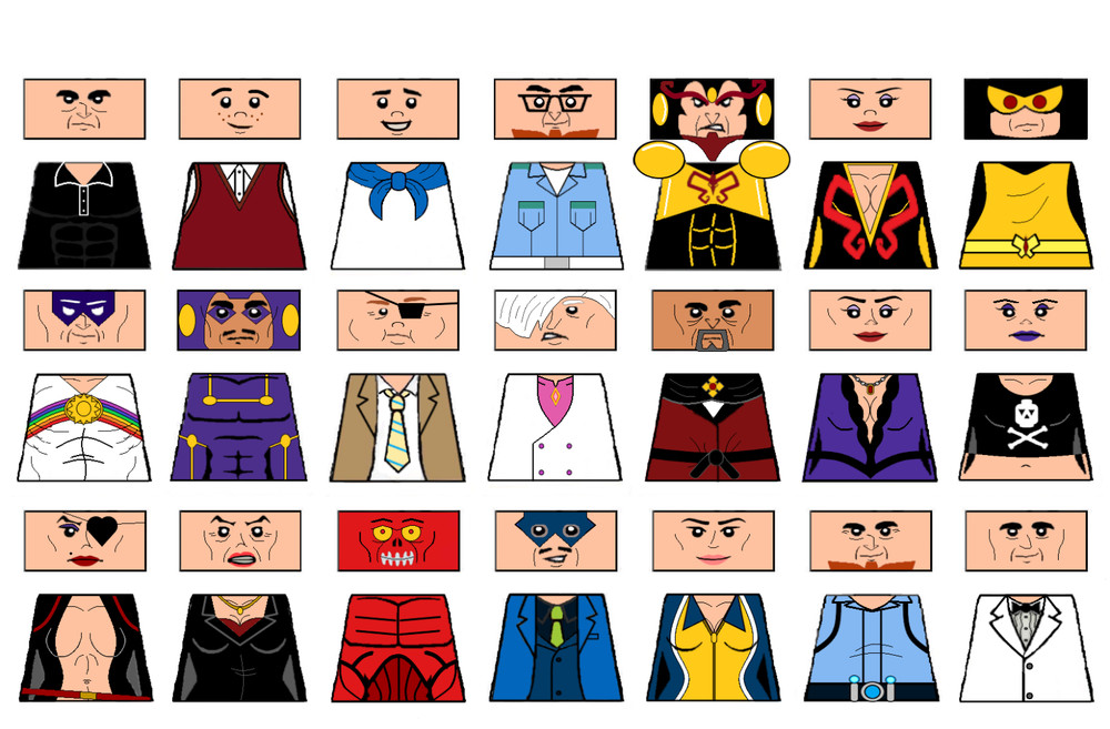Adventure Bros Minifigure Decal Sheet
