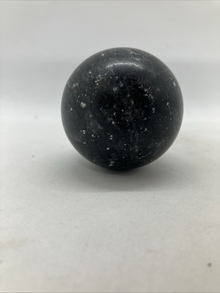 Polished Black/Gray Marble Stone Sphere Ball 2”