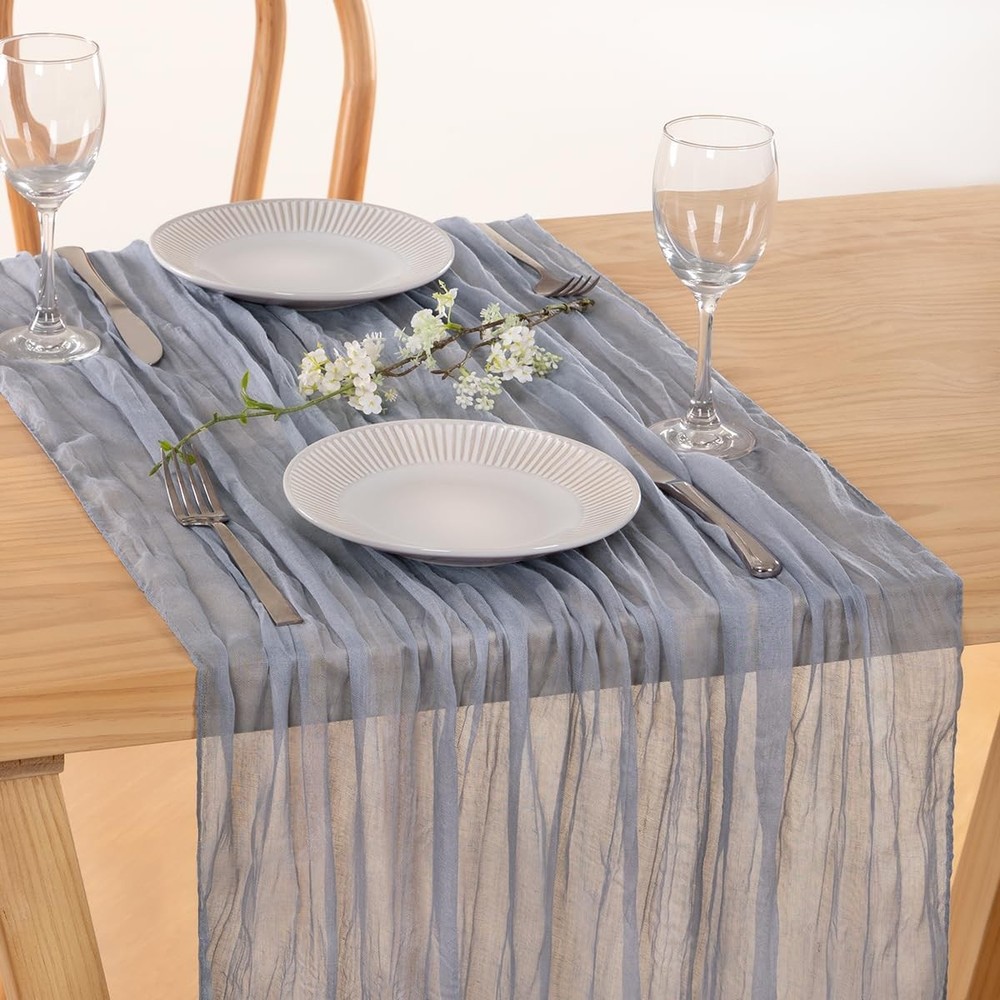 Grey Table Runner Cheesecloth Table Runner 10ft Sheer Rustic Gauze Cheese Clo...