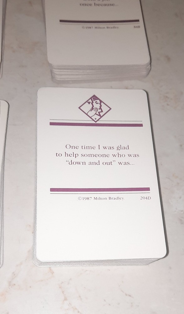 1987 The Secrets Game Replacement Piece CARDS