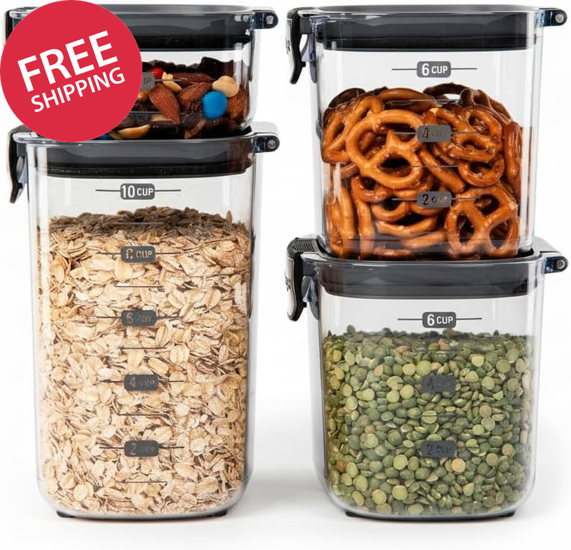 Airtight Pantry Storage Containers Set Modular Kitchen Organizer