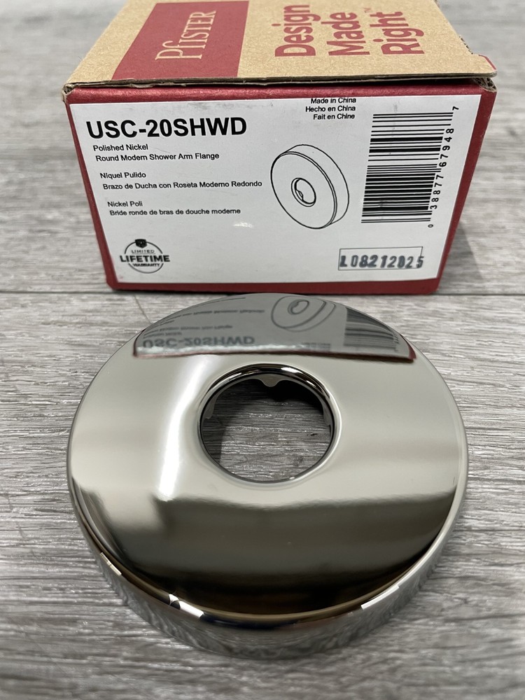 Pfister USC-20SHWD Modern Round Shower Arm Flange - Polished Nickel
