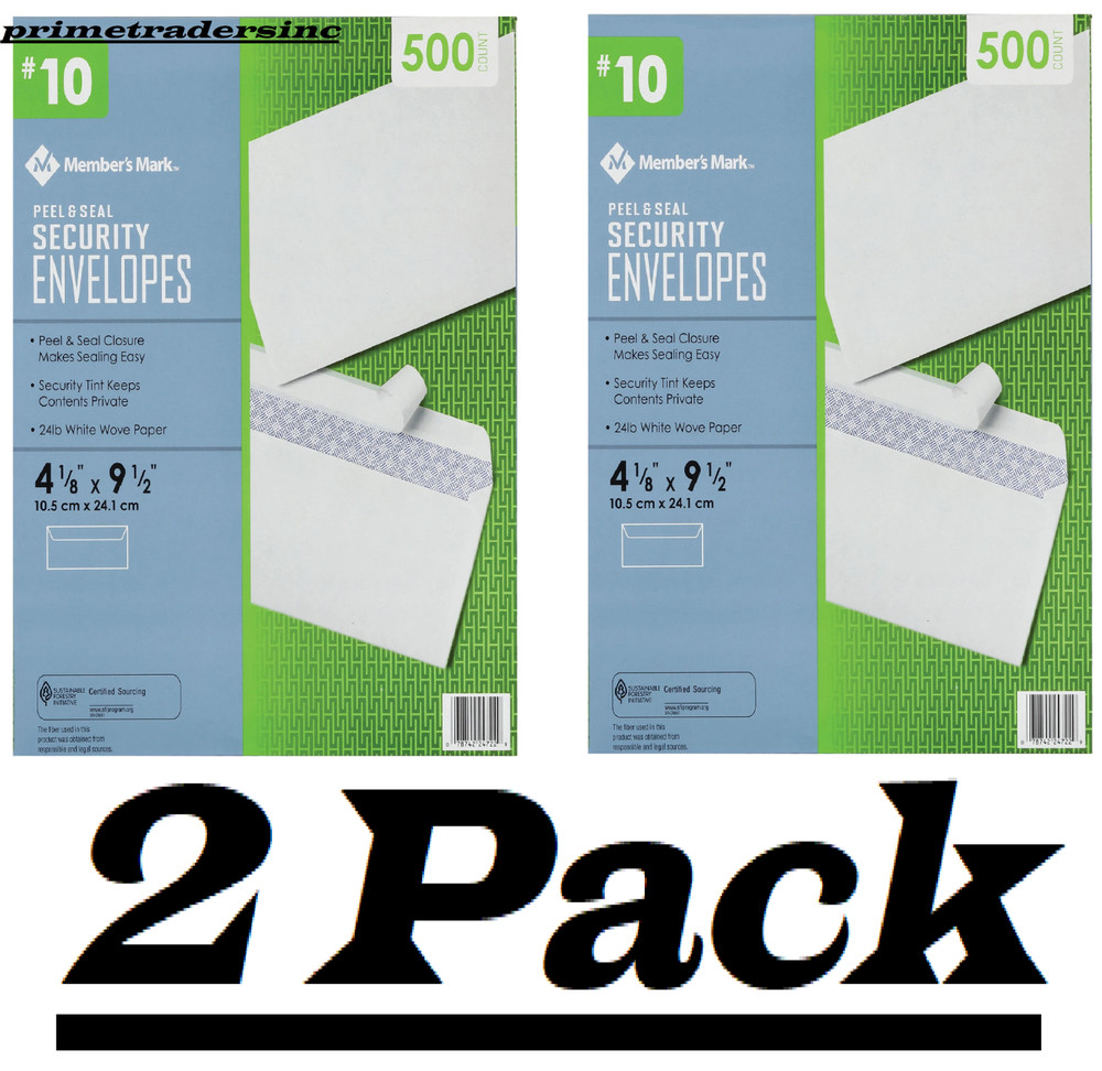 2 Pack - Member's Mark Envelope #10, Peel and Seal 500 ct.