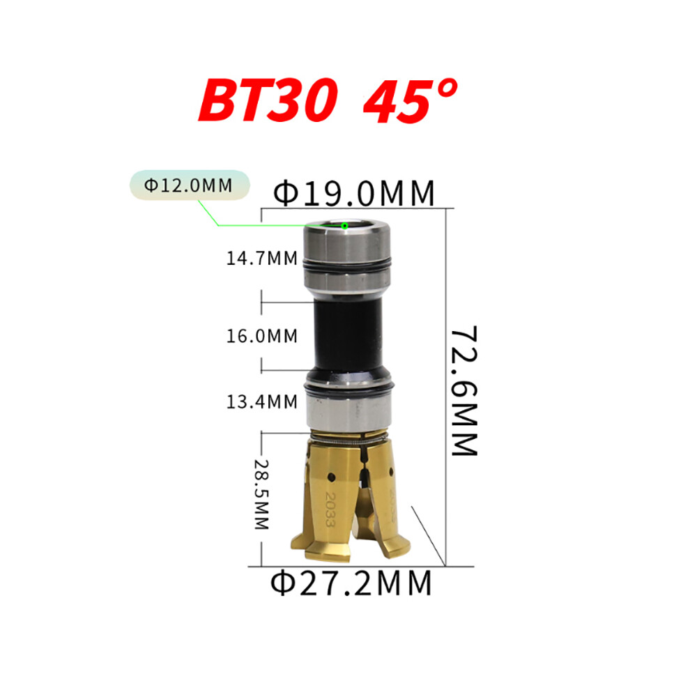 BT30 45 Degrees Gripper Internal Threaded Spindle Claw Clamp 4 Petal Pull Claw