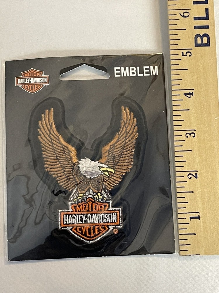 Harley Davidson UpWing Eagle Emblem - Brown Sew On - New