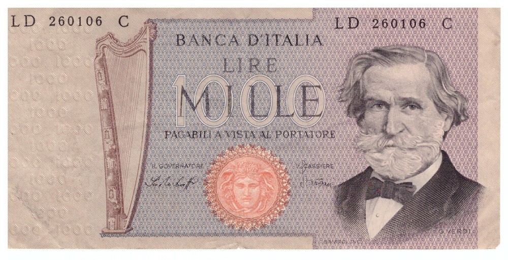 4x Italian banknotes, from year 1916 onwards