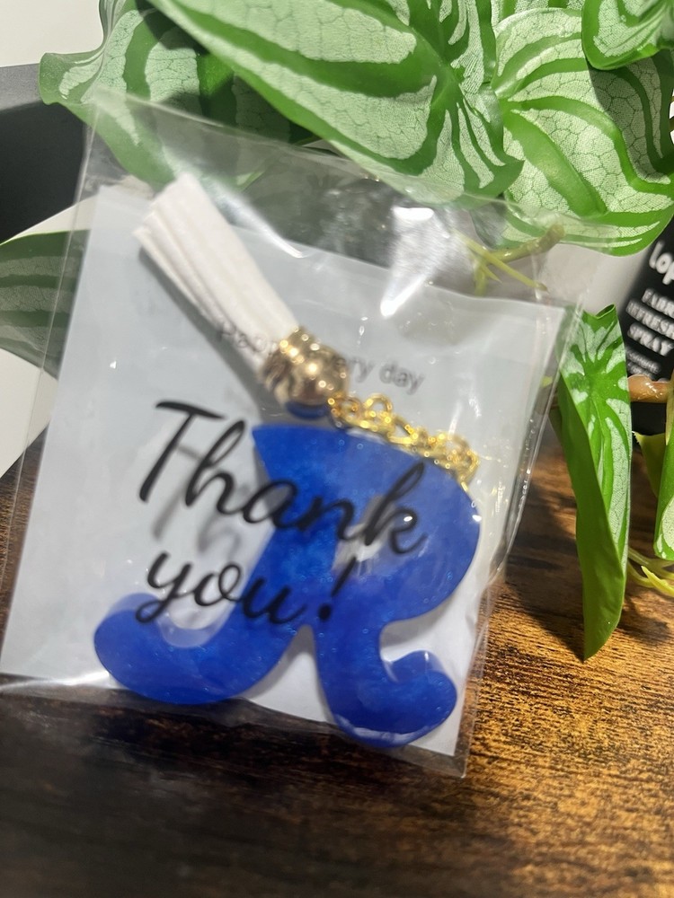Custom Initial Keychain – Personalized Resin Keyring. Handmade with you