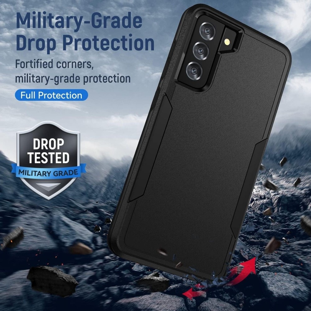 Galaxy S21 FE 5G Case with Screen Protector, Heavy-Duty Shockproof Protective Ca