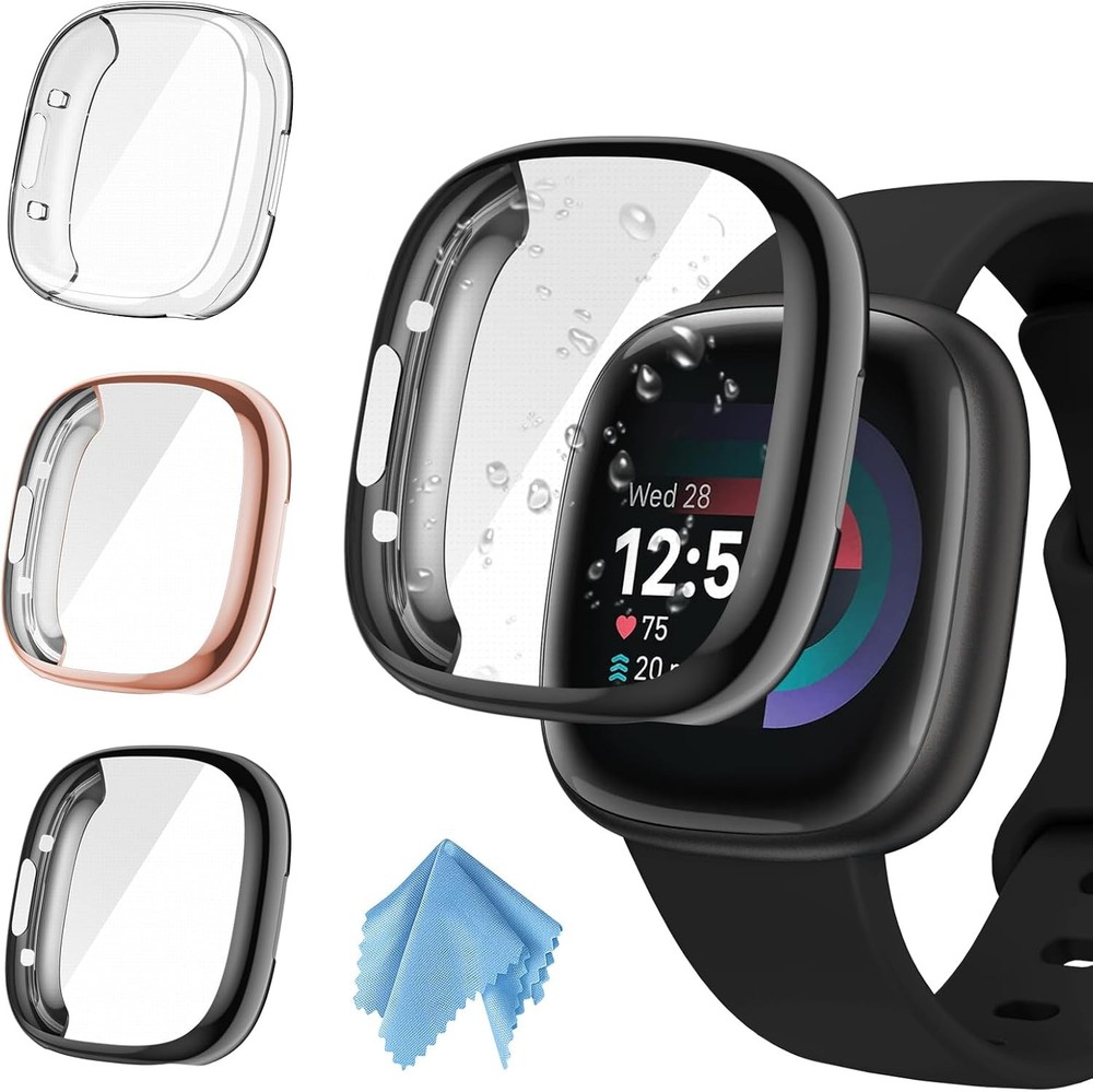 [3 Pack] Screen Protector Case for Fitbit Versa 4/ Sense 2 Full Protective Cover