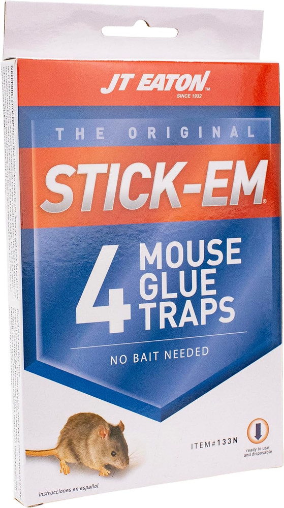 Stick-Em Mouse Glue Trap – Effective Mouse Control Adhesive Board – Non-Toxic, R