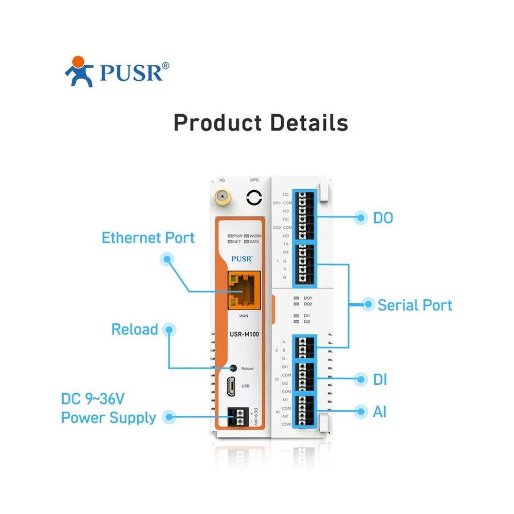 Industrial Remote IO Gateway Cellular Network LTE Cat4 with Edge Computing Mo...