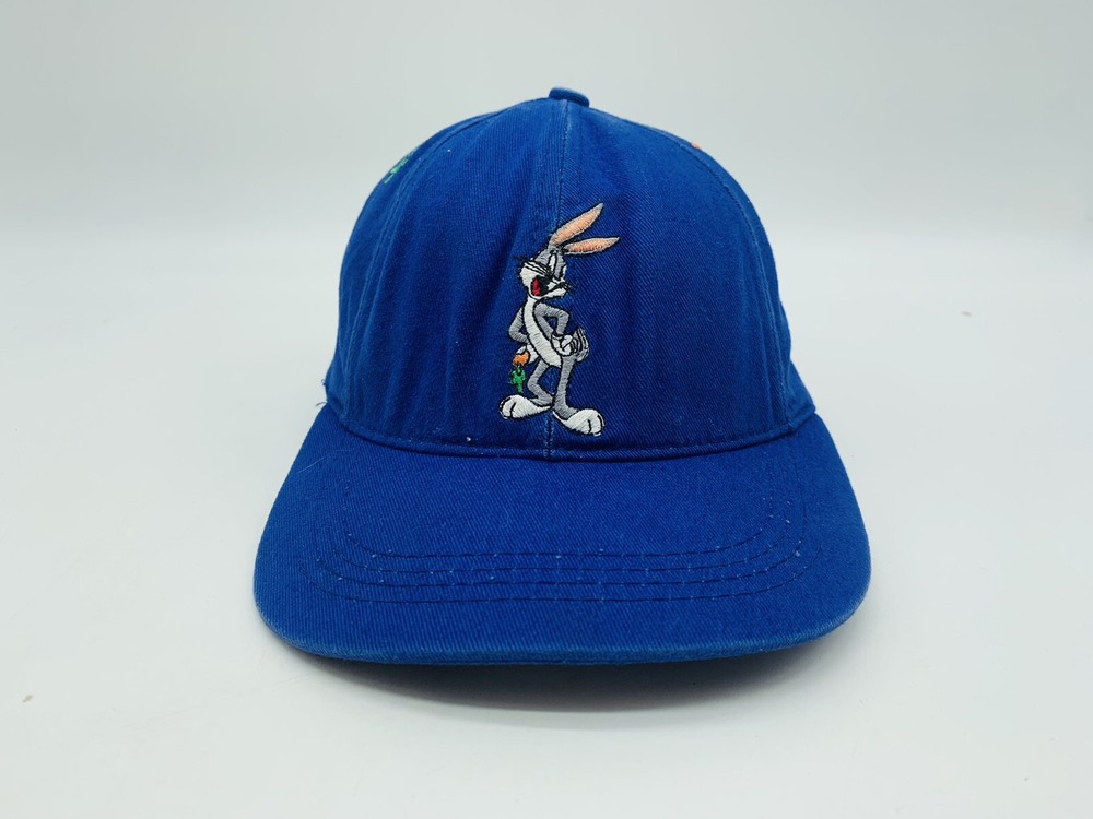 Vintage Bugs Bunny Kids Snap Back Hat Warner Bros USA Made Blue