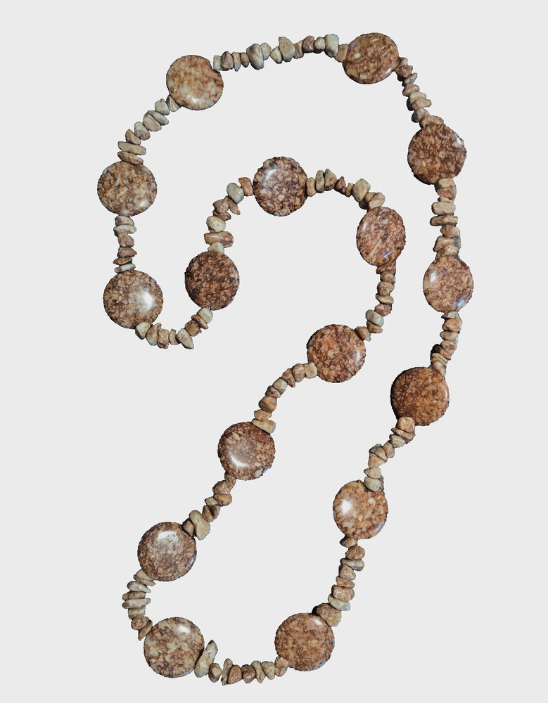 Vintage Necklace Red Jasper? Round Stones Pullover Chip Beaded EUC