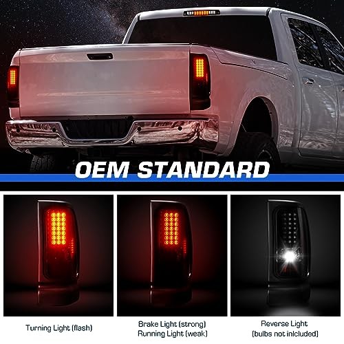 LED Tail Light + 3rd Brake Light Kit for Dodge Ram 1500 1994-2001, for Dodge