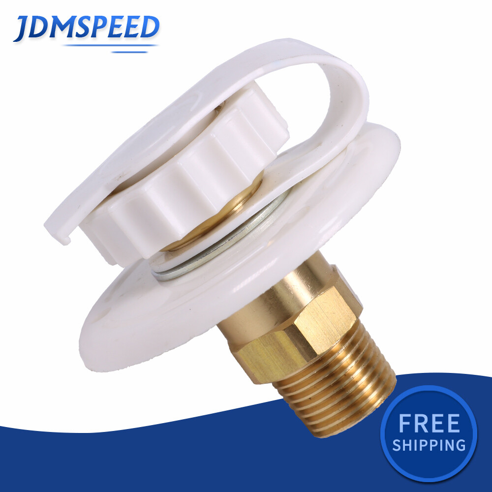 white RV CITY WATER FILL Inlet flange BRASS w/Check Valve For Trailer Marine
